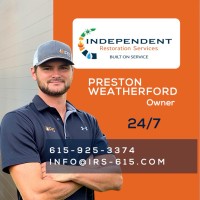 Independent Restoration Services - Middle Tennessee Employee Preston Weatherford's profile photo